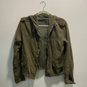 Olive Green Hooded Jacket